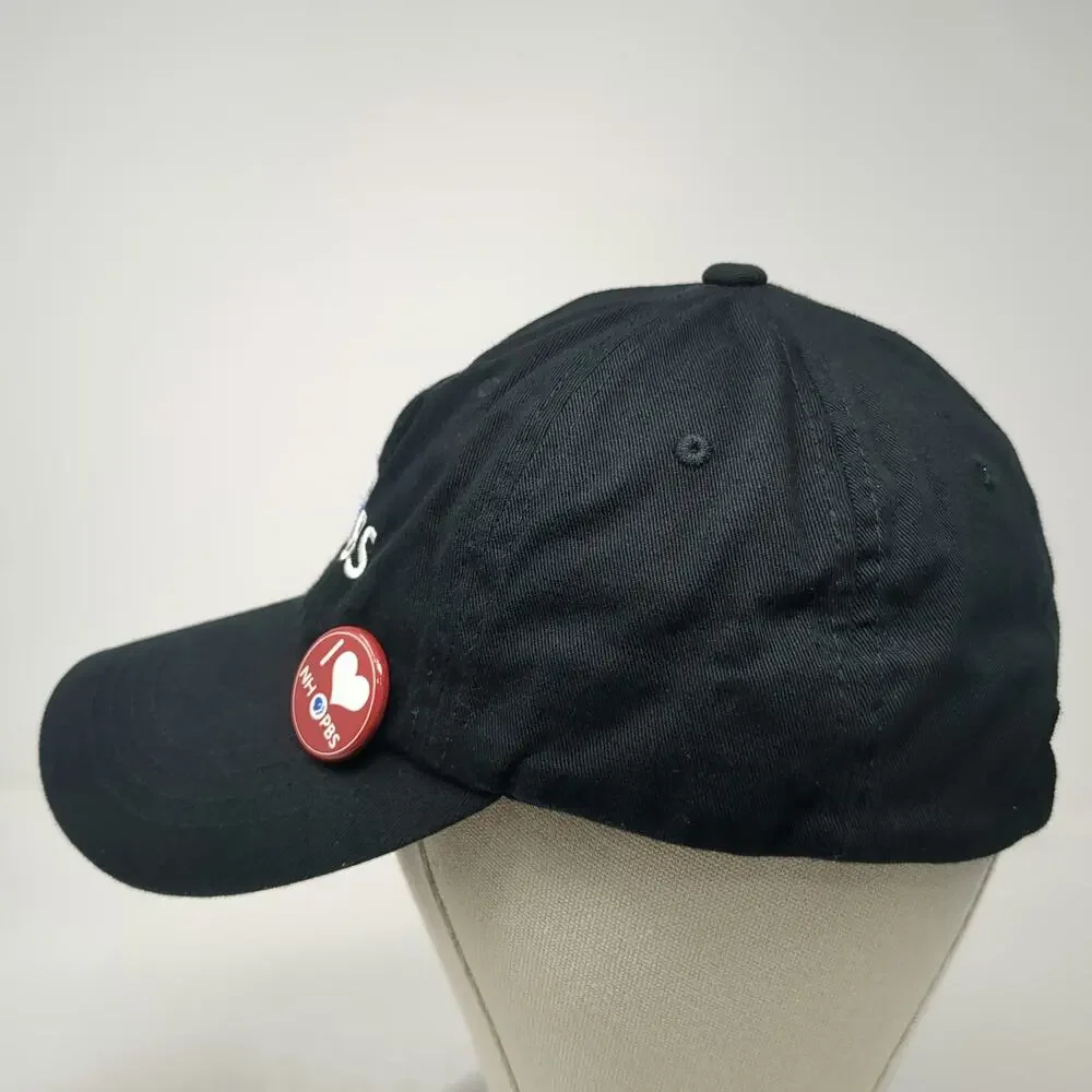 Yupoong Baseball Cap Black One Size NH PBS Logo Hat Adjustable Slideback Pin